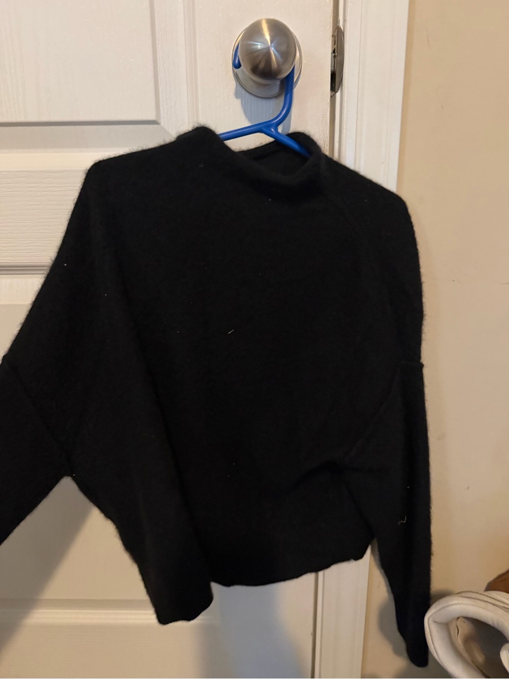 Pilcro Black Cropped Mock Neck Sweater